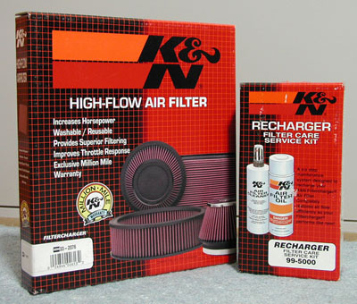 K&&N HIGH-FLOW AIR FILTER && RECHARGER 59KB